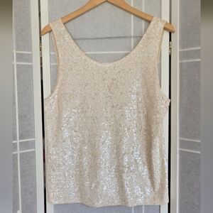 J. Crew Shimmering Cream Sequin Tank Top